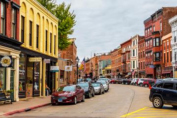 Historical Galena Town Main Street in Illinois of USA